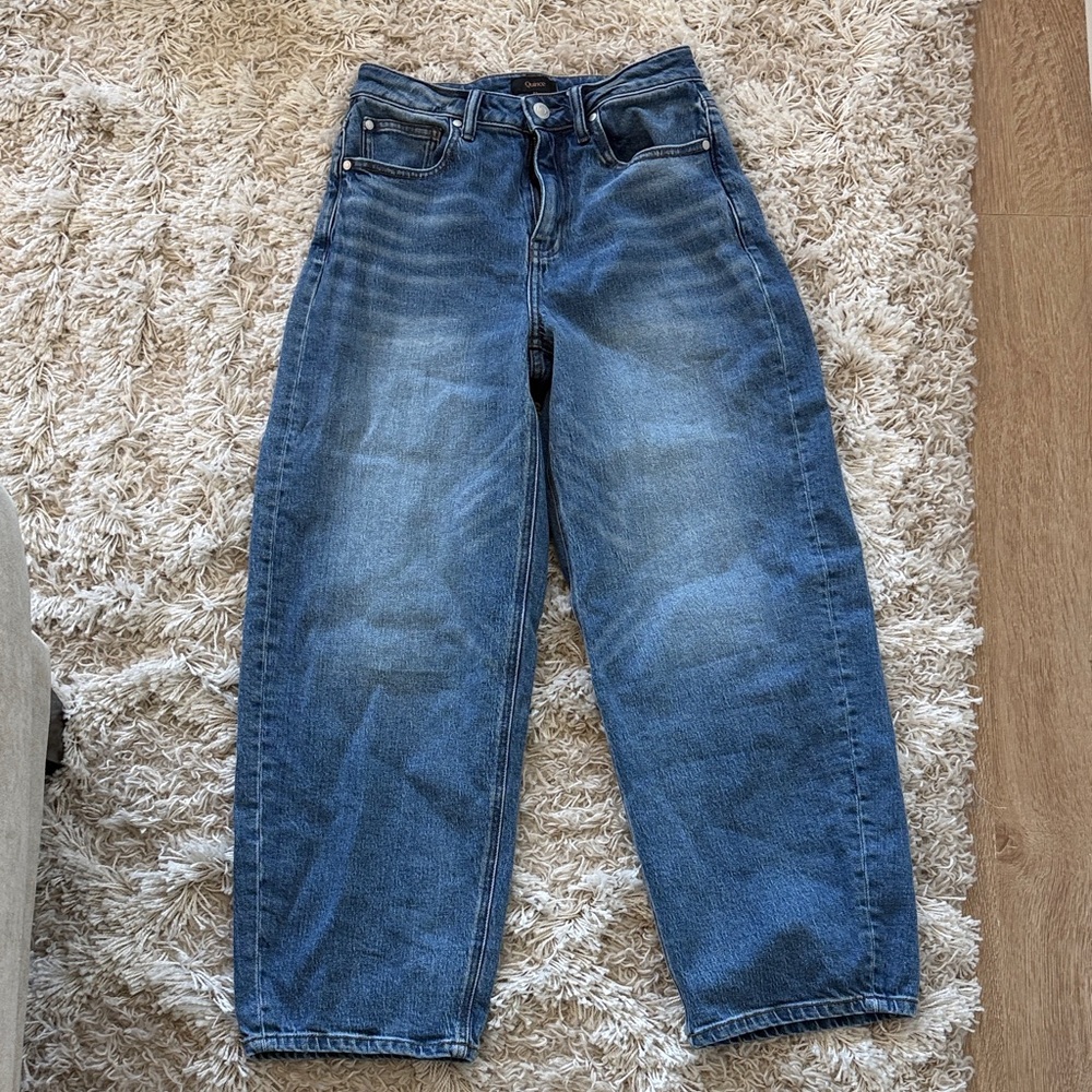 Quince Women's Bella High-Rise Barrel Stretch Jeans